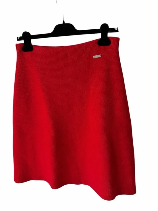 ♥️♥️♥️ Salvatore Ferragamo wool/cashmere red A-line skirt size M/L - Picture 3 of 11